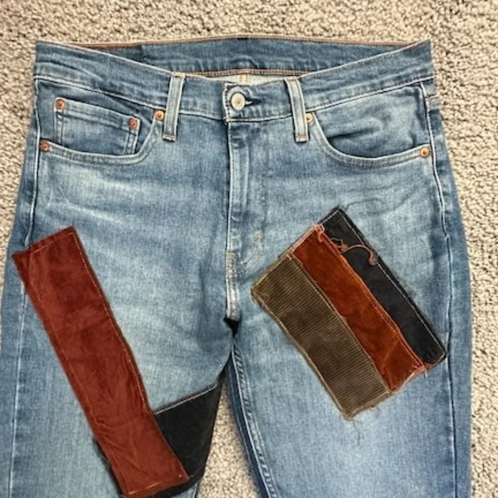 Levi's 511 Patchwork Jeans Professionally Crafted 33 x 32 - Classic 80s Skater